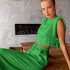 Women's Cotton Hemp Pajama Set